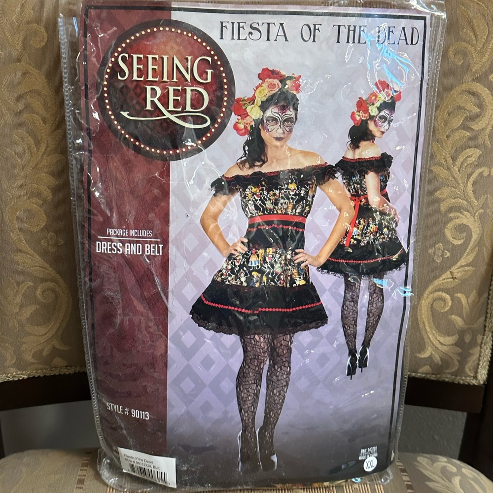 Fiesta of the Dead Costume - Black and Red
